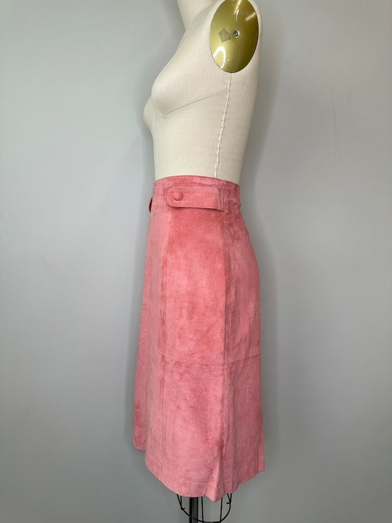 Pink suede pencil skirt cheap