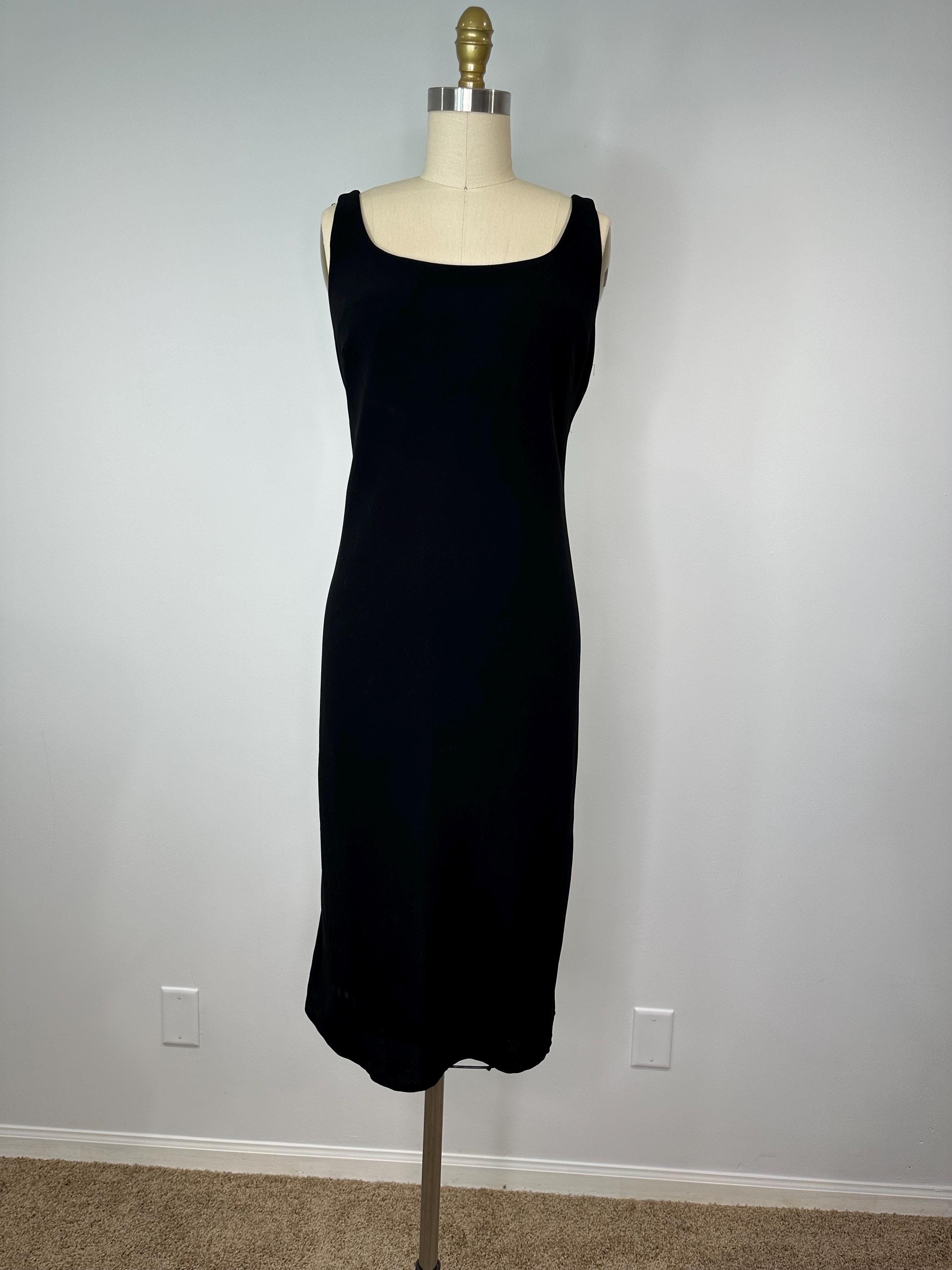 black cocktail dress vintage Elegant Black Satin Dress Vintage Design for Cocktail Party US4 (EU36) / Black main image 1
