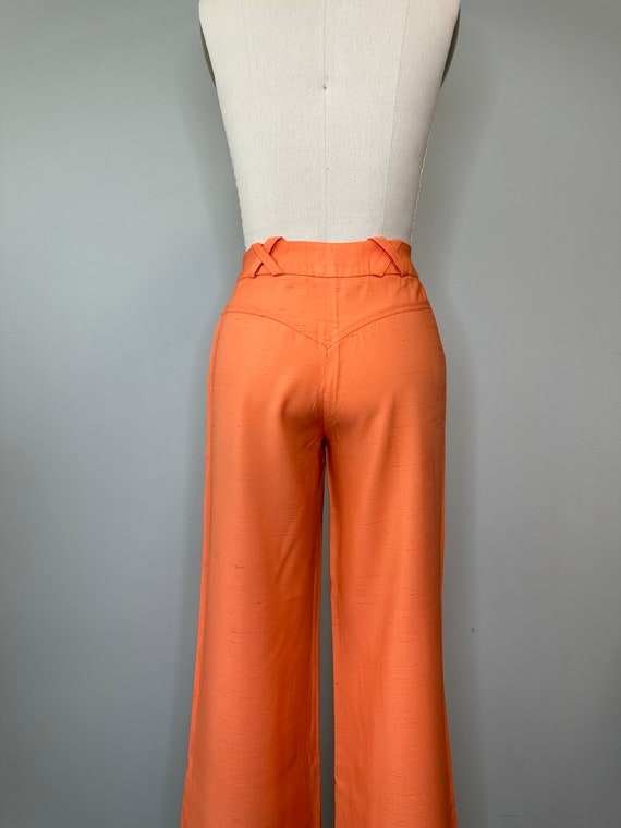 Orange Straight Leg Texture Trousers - image 8