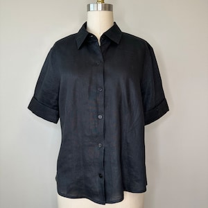 Leinen Kurzarm Top