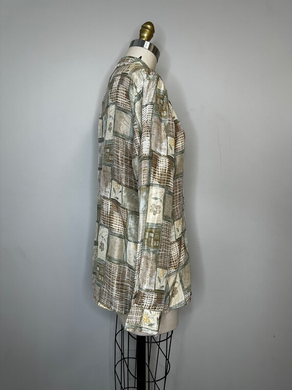 Fern Squared Silk Button Down Blouse - image 4