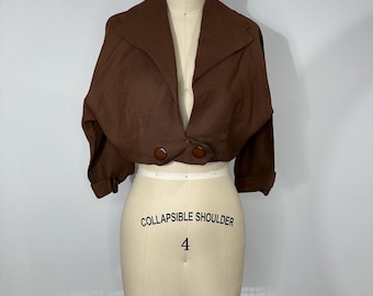 Vintage Crop Dolman Brown Blazer