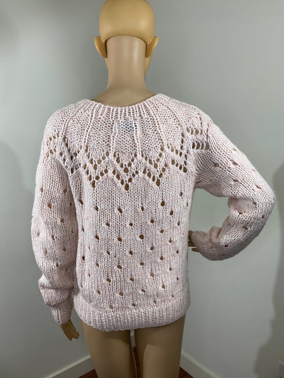 Vintage Light Pink Knit Sweater - image 6