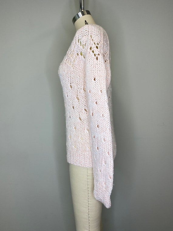 Vintage Light Pink Knit Sweater - image 4