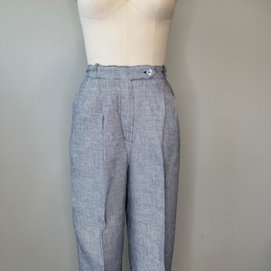 Navy & White Houndstooth Pleated Trousers