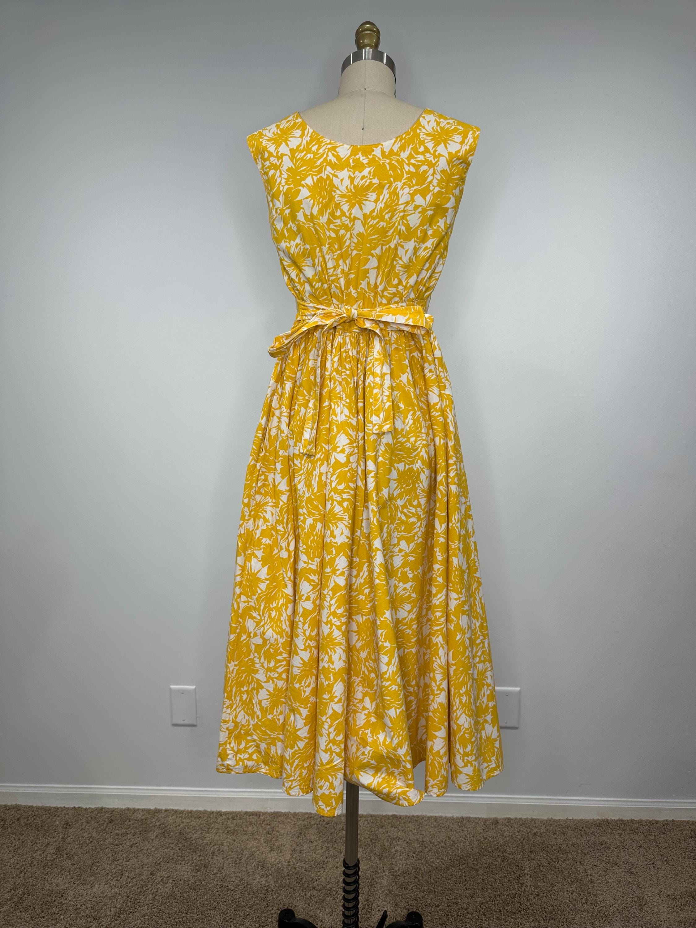 Vintage Yellow and White Flower Fit and Flare Dress Vintage Yellow and White Flower Fit and Flare Dress