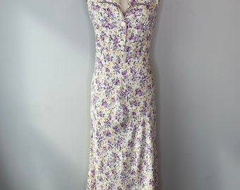 70s botanical garden long sleeveless dress