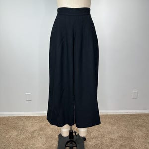 Talbots Black Wool Gaucho Trousers