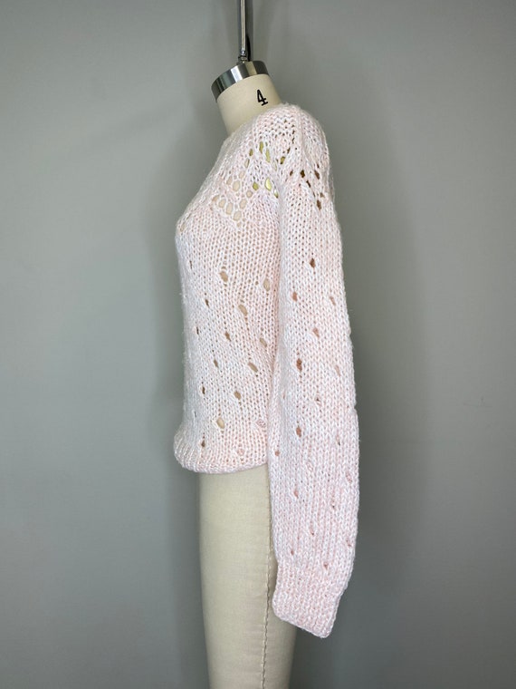 Vintage Light Pink Knit Sweater - image 5