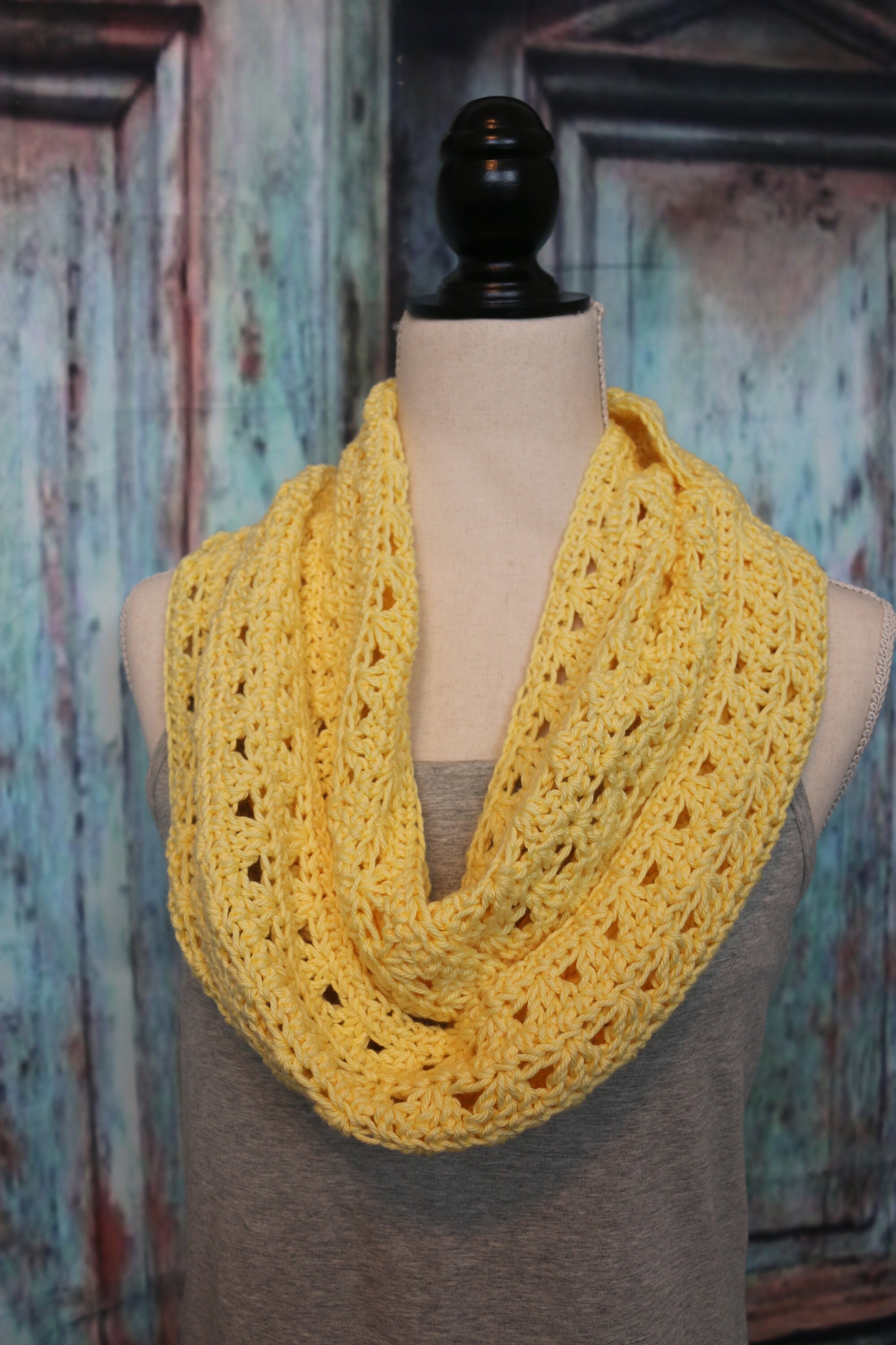 Yellow Crochet Infinity Scarf - Etsy