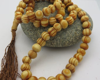 Meditation Chrysoprase Marker Beads Green Gold Copper Bornite Pendant Prayer Tibetan Bornite Stone 108 Sandalwood Bead Mala Zen Style