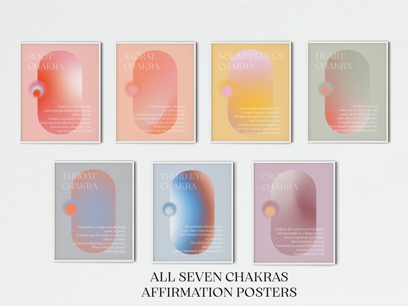 Crown Chakra Poster, Chakra Wall Art, Chakra Positive Affirmations Home ...