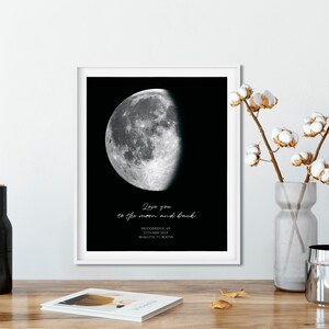 Custom Digital Star Map With Moon Phase, Poster by Date, 20x16in, Great ...