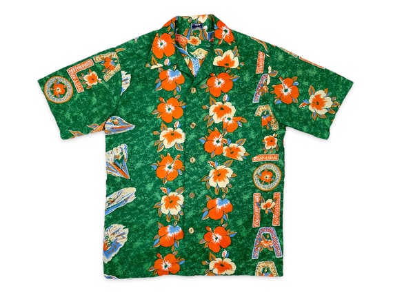 Vintage 80s Aloha Shirt Hawaiian Ocean Pacific Su… - image 2