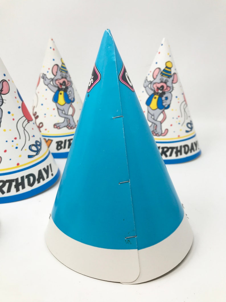 Vintage Chuck E Cheese Birthday Hat Lot 80s Party Supplies Etsy