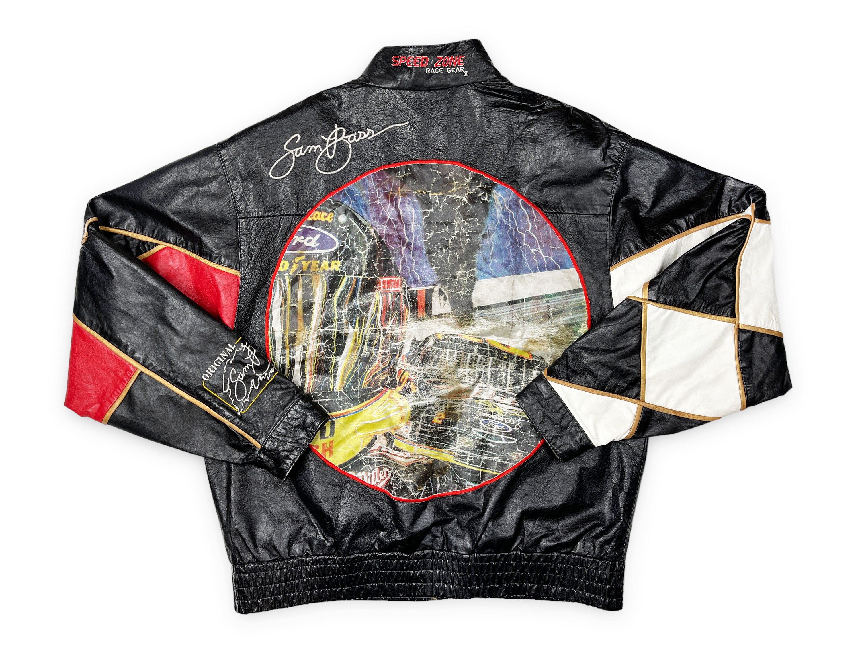 size L】90's NASCAR レーシングジャケットキャタピラー size L】90's NASCAR レーシングジャケットキャタピラー