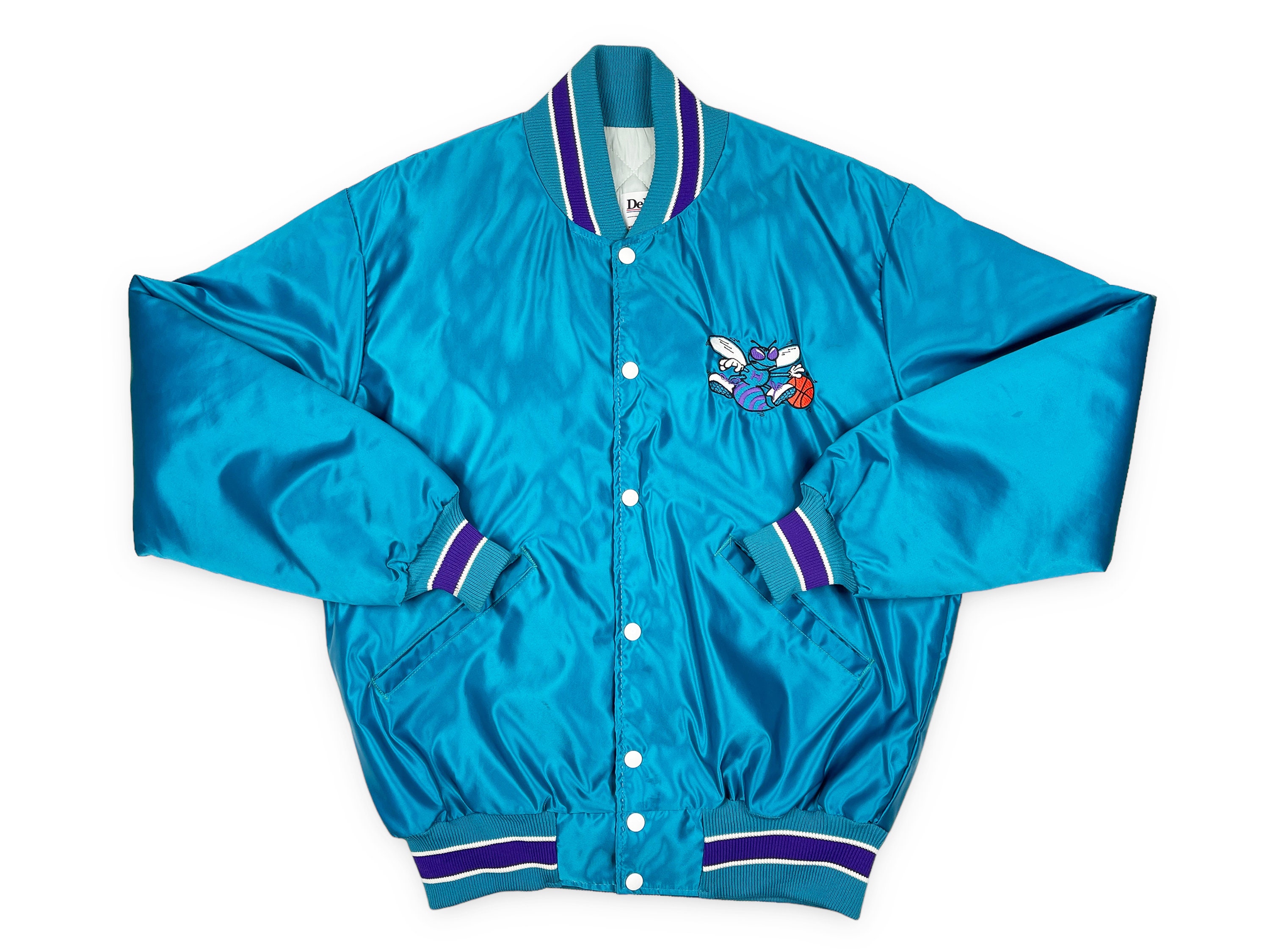 Vintage NBA Fans Choice Charlotte Hornets Denim Varsity Jacket 