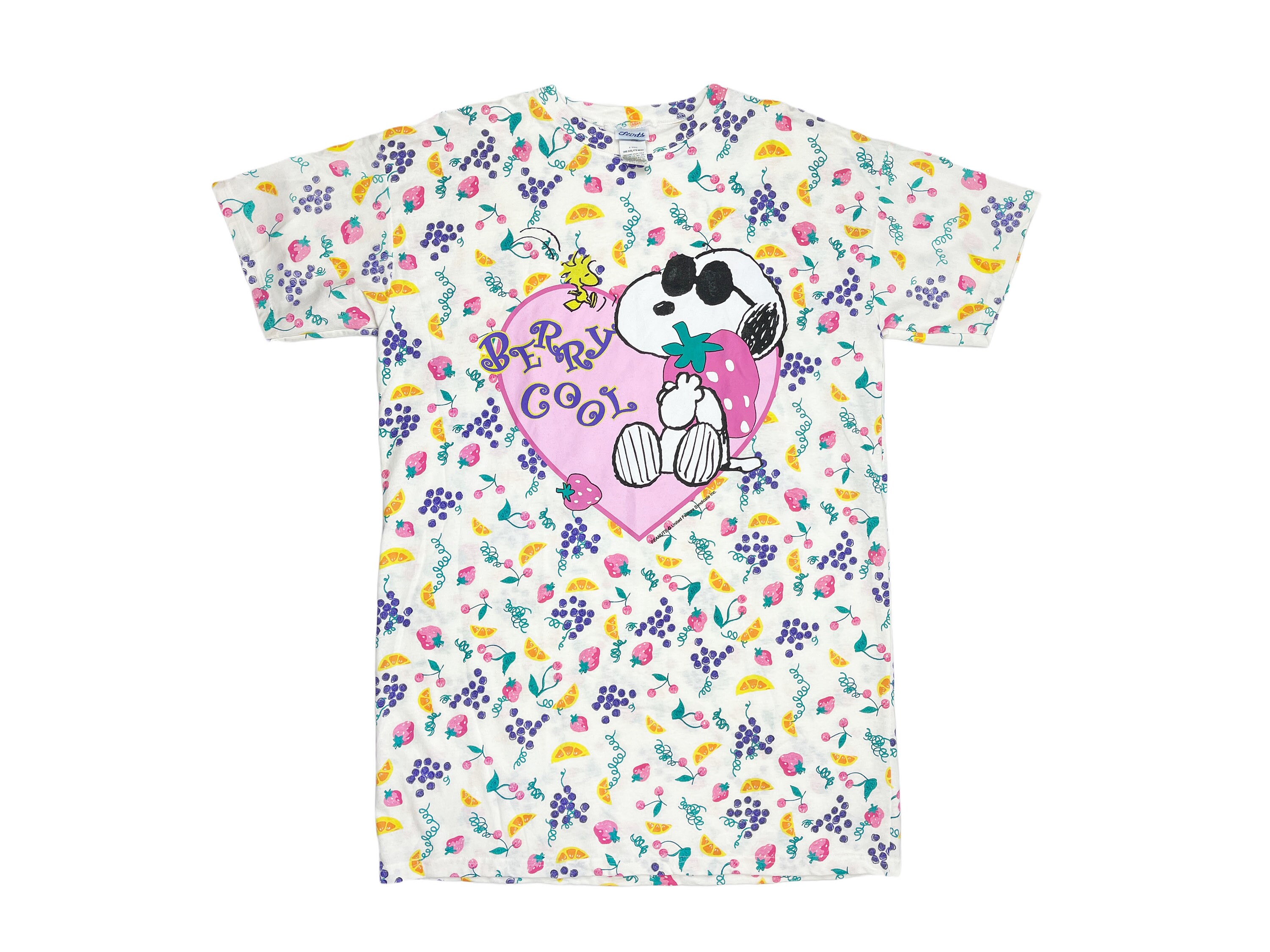Vintage Snoopy Sleep Shirt Peanuts All Over Print 90s Oversized T-Shirt Dress V2