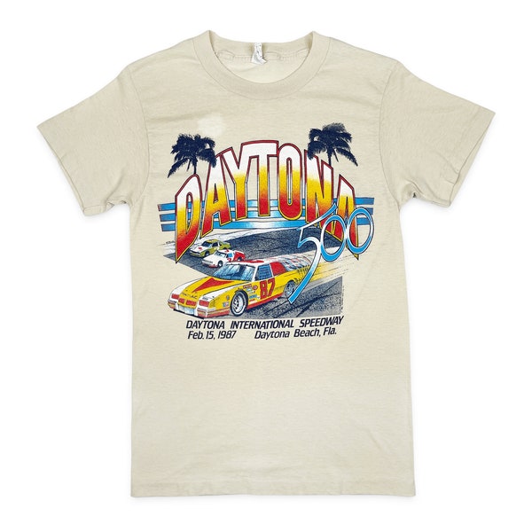 Vintage 80s Daytona 500 Shirt 1987 NASCAR Racing V4