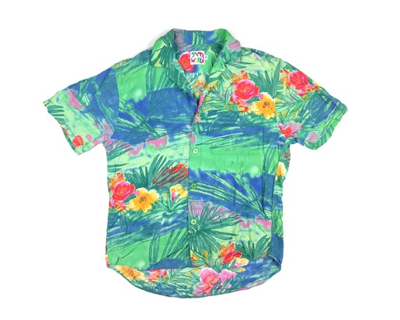 Vintage Jams World Hawaiian Shirt Tropical All Ove