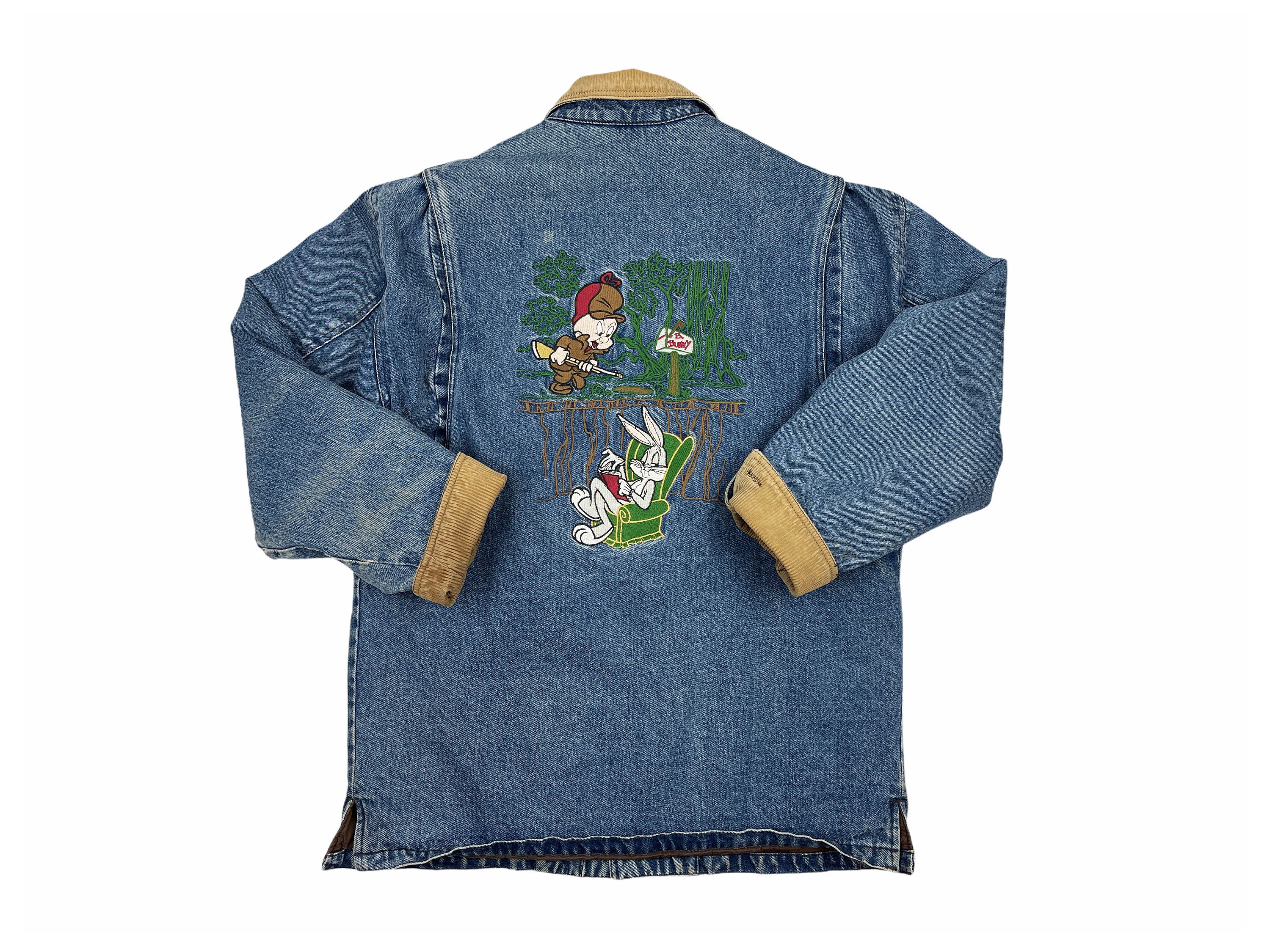 Vintage Looney Tunes Denim Jacket 90s Jean Winter Coat Bugs - Etsy
