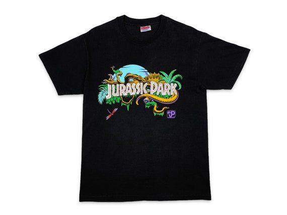 Vintage Jurassic Park Shirt 90s Movie Promo Dinos… - image 1