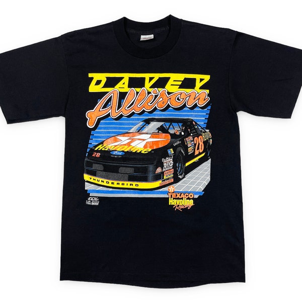 Vintage Davey Allison Shirt 90s NASCAR Racing Texaco Havoline V11