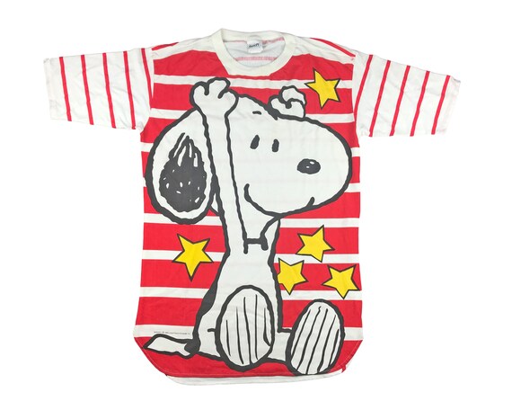 Vintage Snoopy Sleep Shirt Peanuts All 