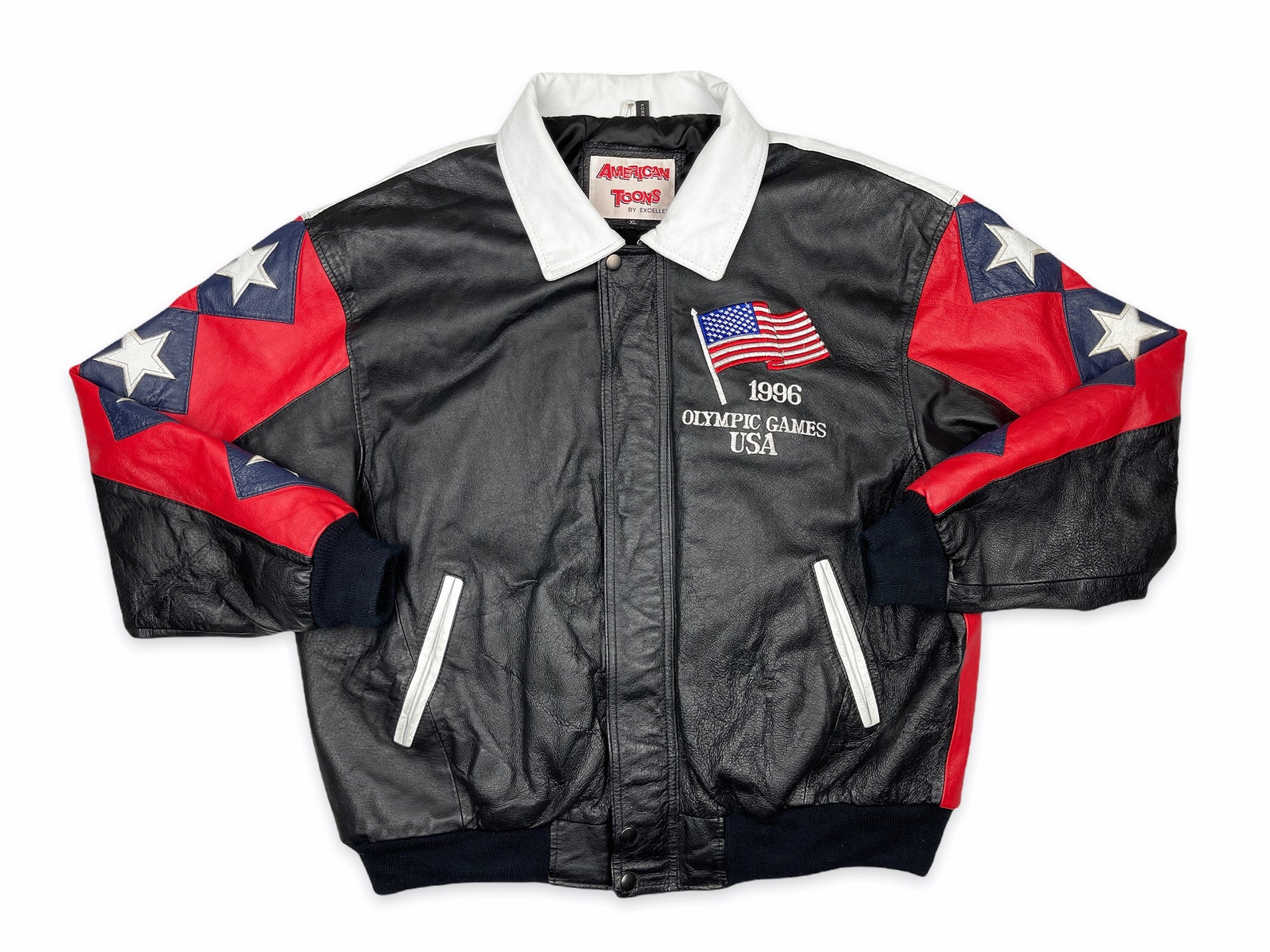 Vintage Olympic Games Leather Jacket Atlanta 1996 90s American | Etsy