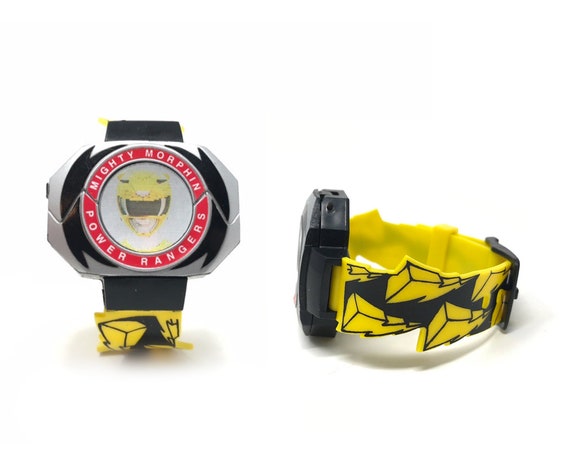 Vintage Yellow Power Rangers Watch Mighty Morphin 90s Wristwatch Saban Working Morphin Time Asian C4