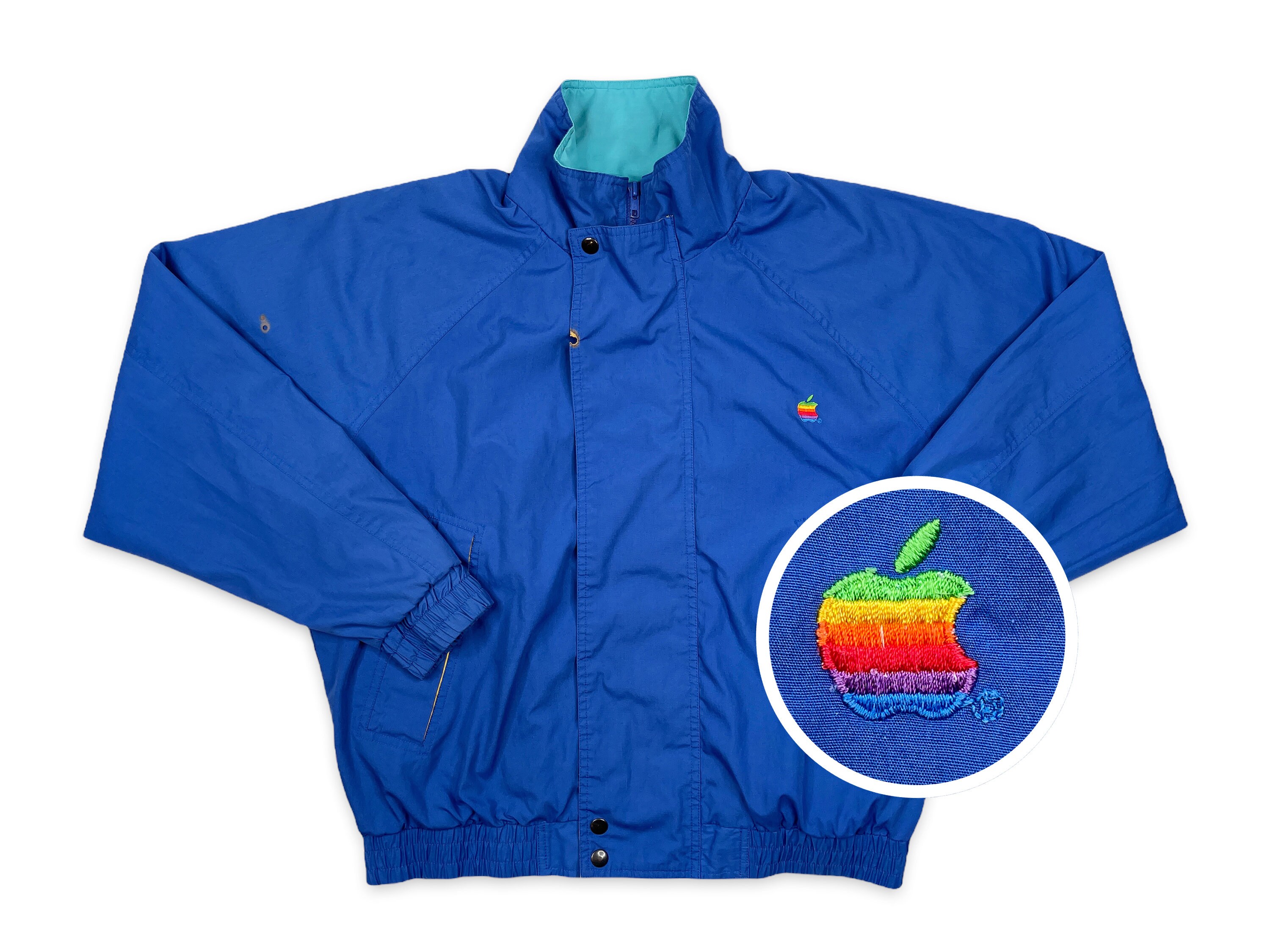 Vintage Apple Windbreaker Jacket 90s Steve Jobs Macintosh