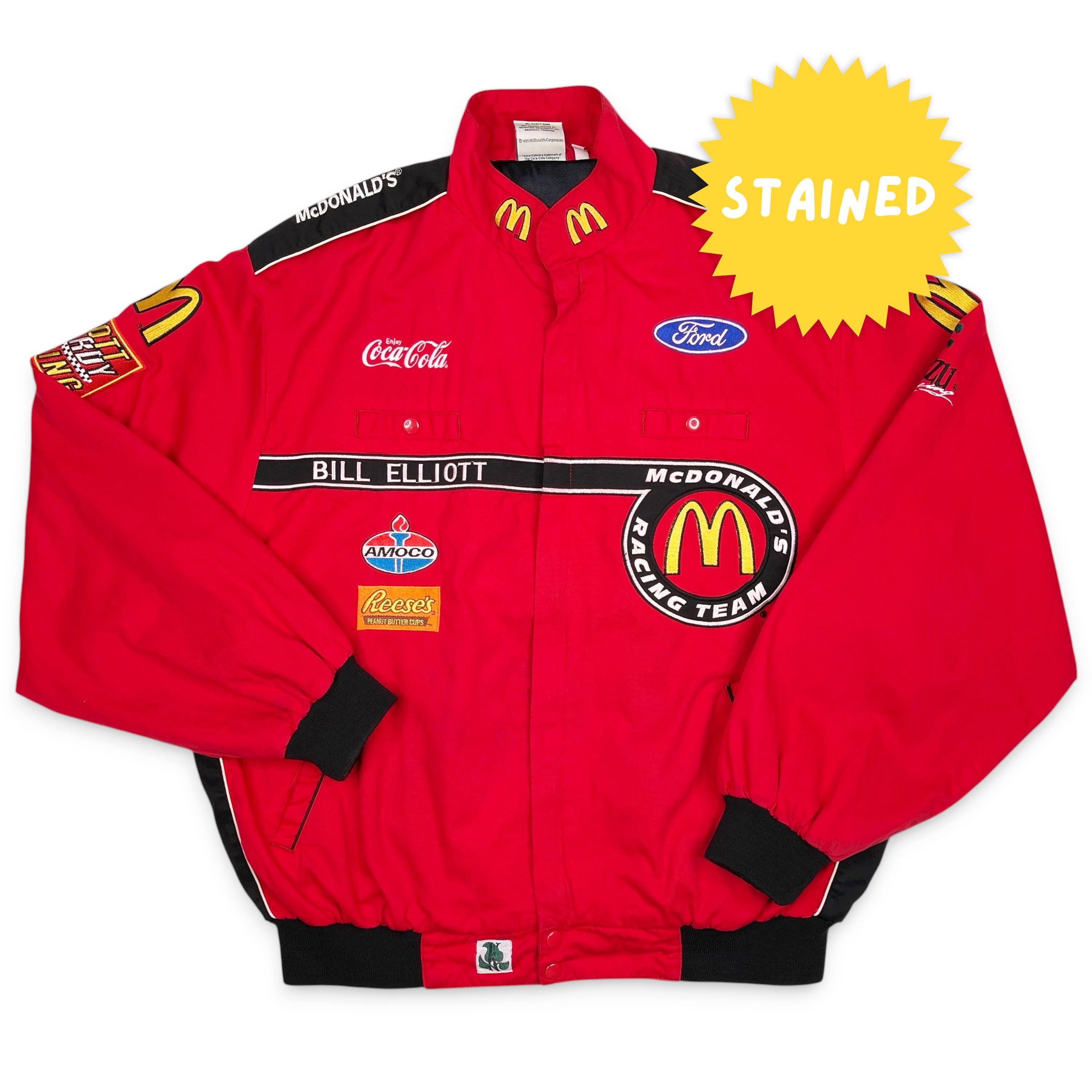 ジャケット・アウター Mcdo Nascar Racing Jacket Authentic Nascar Bubba Wallace McDonald Twill Cotton Jacket JH