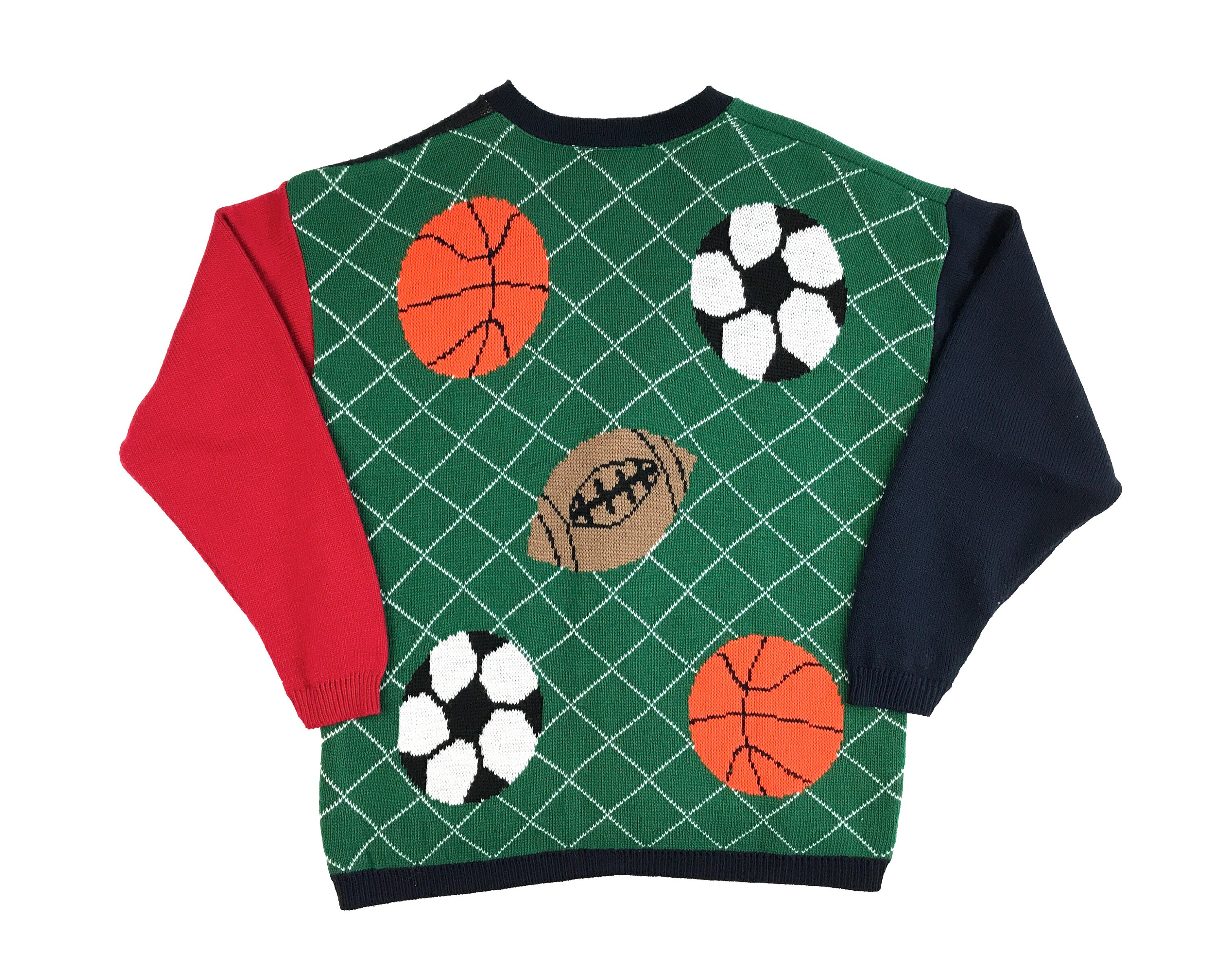 Vintage Sports Sweater 80s Cardigan Ugly Sweater Acrylic Etsy