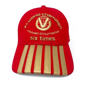 Vintage Michael Schumacher Hat 6 Time Champion Formula One Racing Strapback Cap Ferrari F1 B5