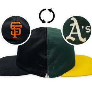 Rare Vintage San Francisco Giants MLB Navy Blue Strapback Hat Stitched  Orange SF