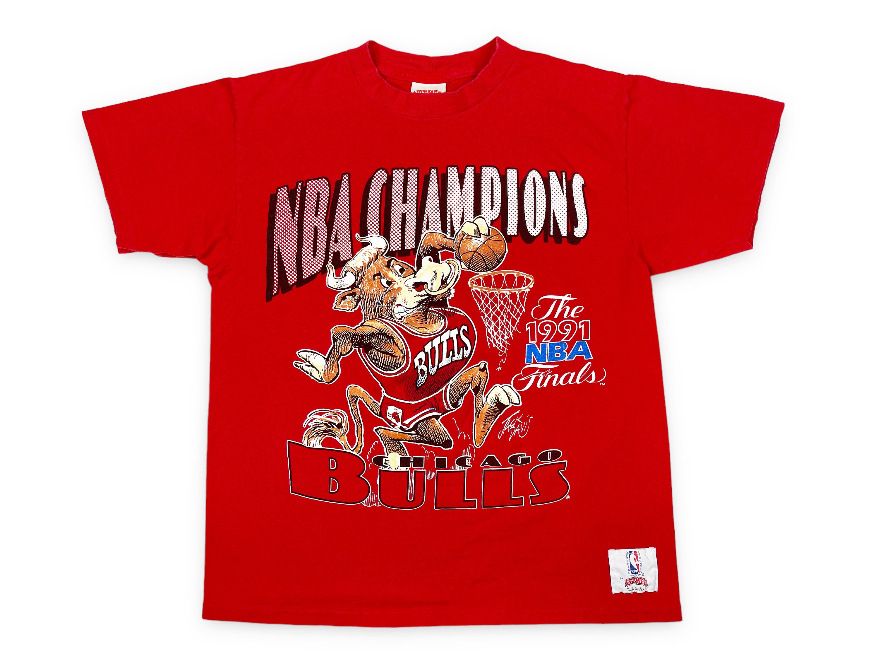Shirts, Chicago Bulls 1991 Nba Champions Cartoon Tee