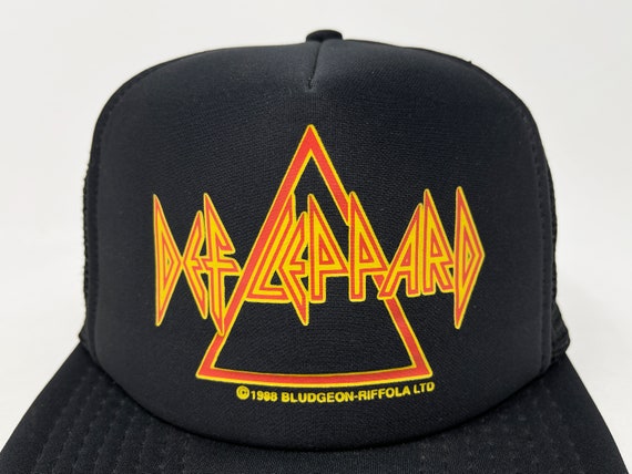 Vintage Def Leppard Hat 80s Snapback Trucker Cap … - image 2