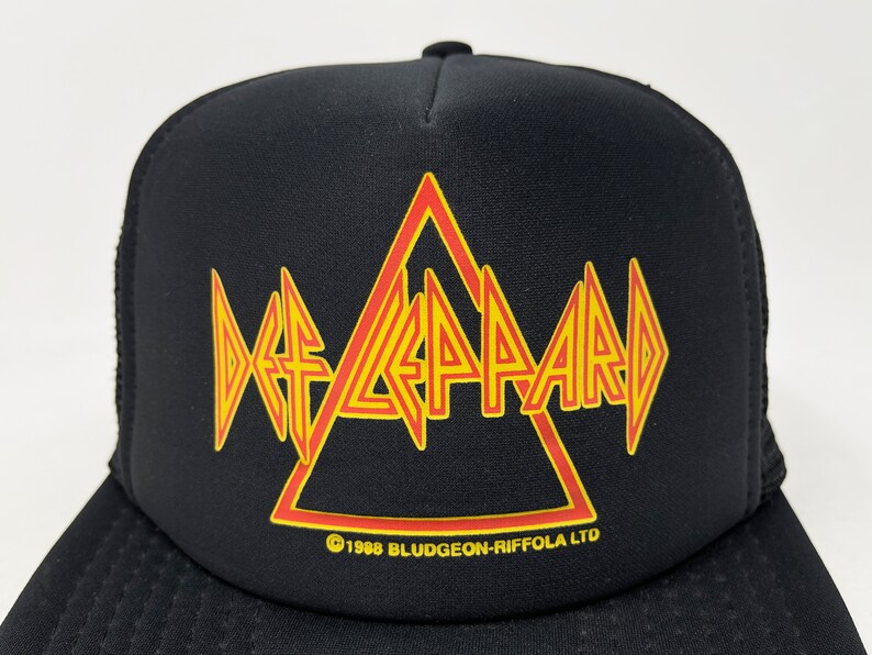 Vintage Def Leppard Hat 80s Snapback Trucker Cap Rock Concert Band B2 image 2