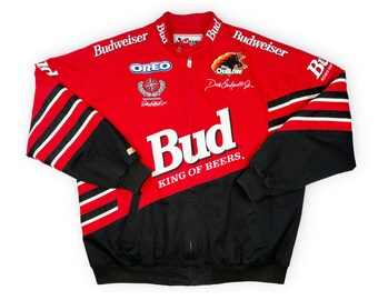 Vintage Budweiser Racing Jacket NASCAR Dale Earnhardt Jr 90s XXL R6