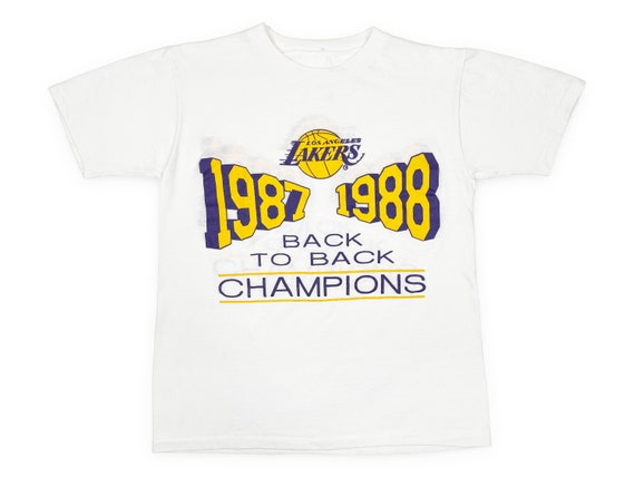 1987 - 1988 LOS ANGELES LAKERS Back to Back Champions (LG) T-Shirt