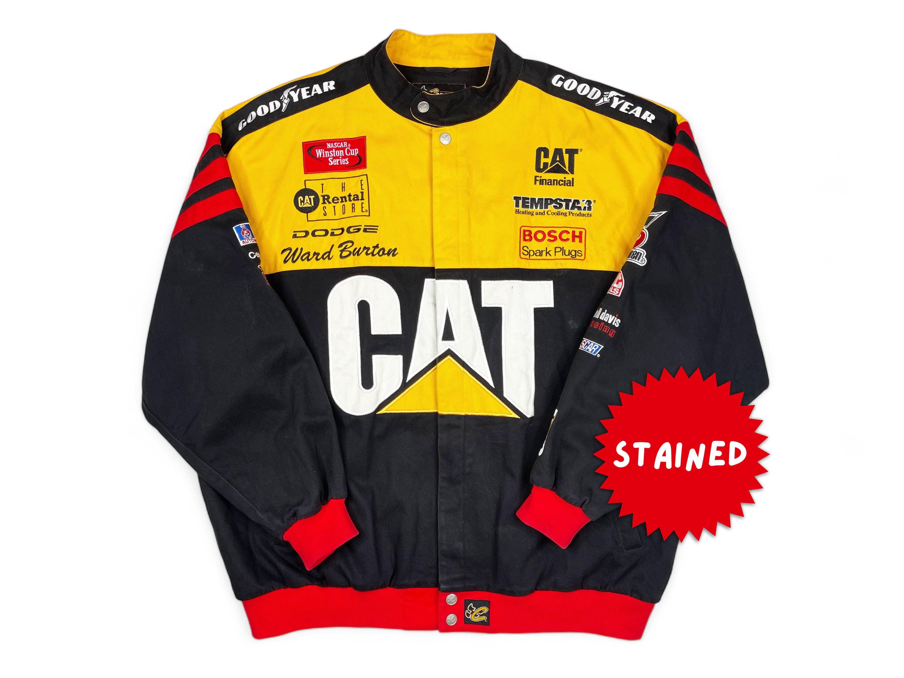 Vintage CAT Racing Jacket NASCAR Caterpillar Ward Burton 3XL