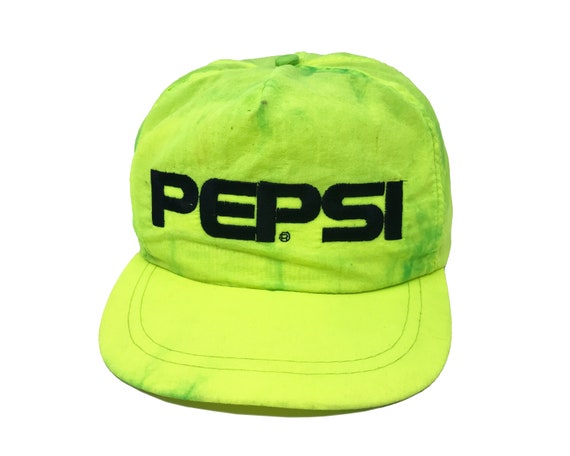 Vintage Pepsi Snapback Hat 80s Neon 