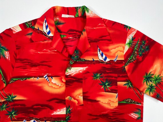 Vintage Hawaiian Shirt 70s 80s Tropical Island Al… - image 3