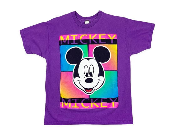 Vintage Mickey Mouse Shirt 90s Disney Purple V18 - Etsy