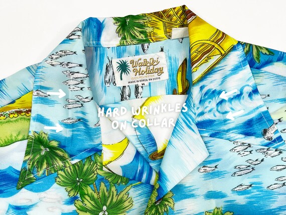 VTG POI HONOLULU HAWAIIAN ALOHA SHIRT RAYON TIKI ROCKABILLY S 40”