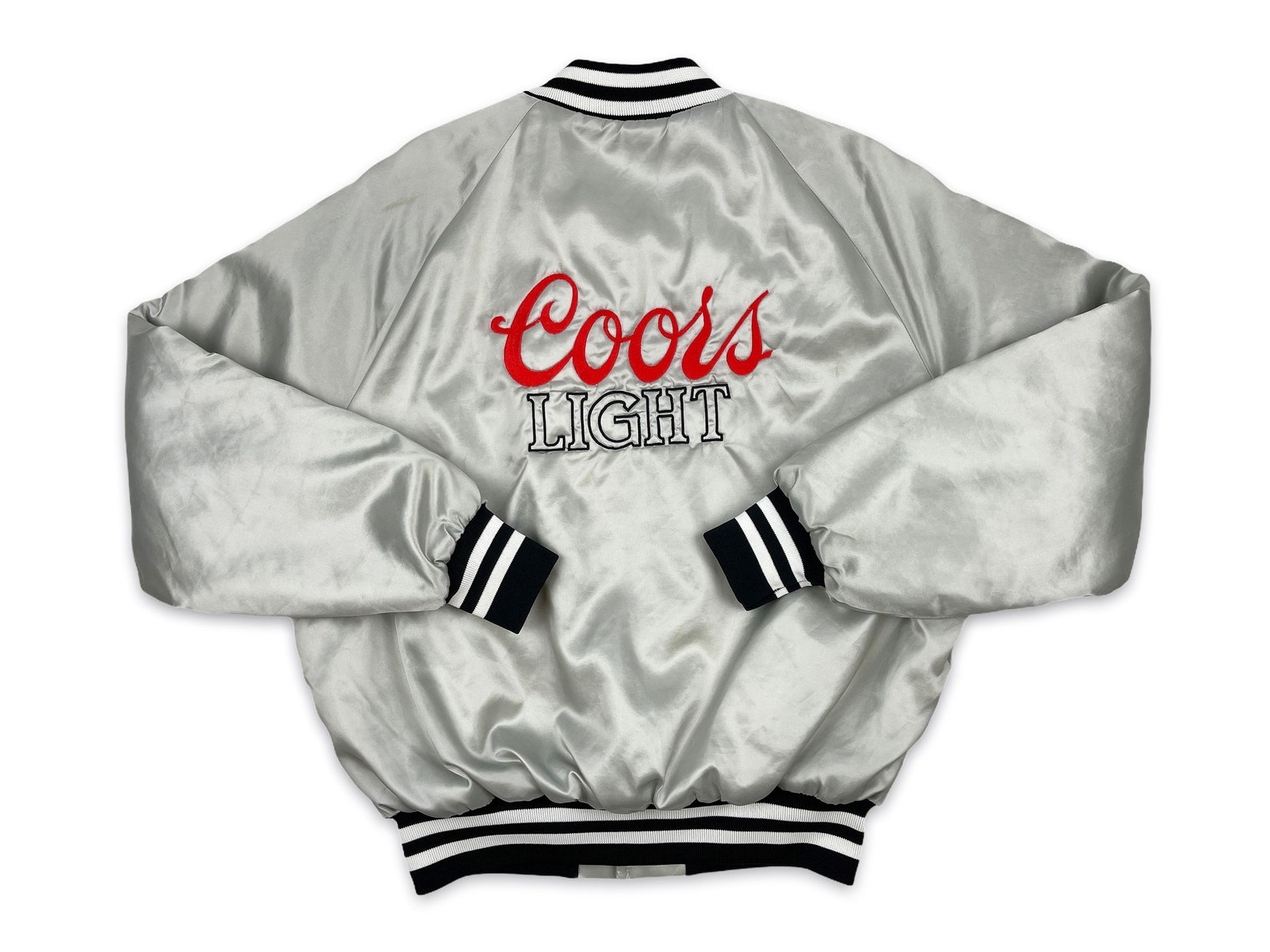 Vintage Coors Light Bomber Jacket 80s Silver Bullet Beer R7 Etsy