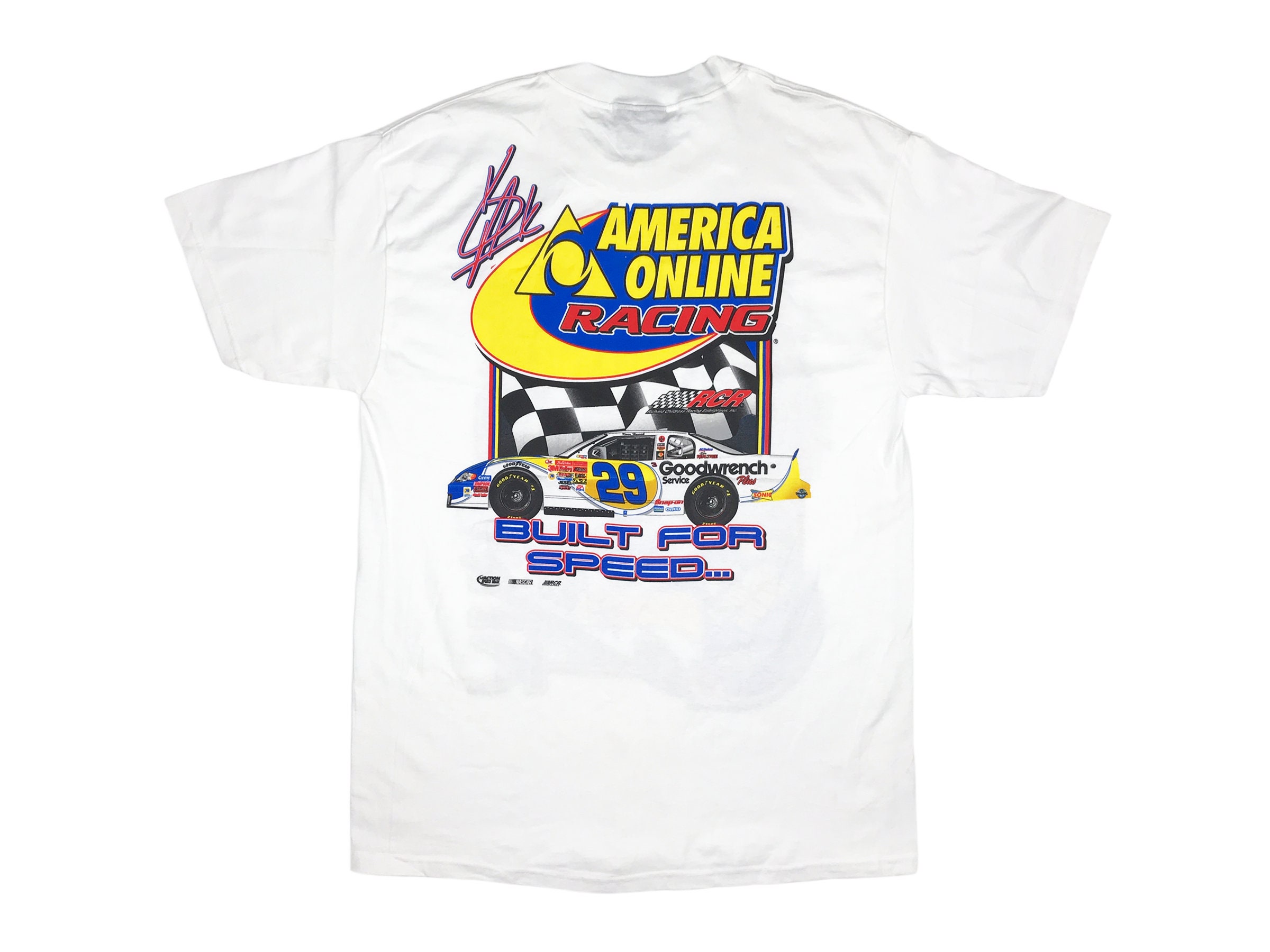 Vintage NASCAR Shirt America Online AOL Kevin Harvick Internet | Etsy