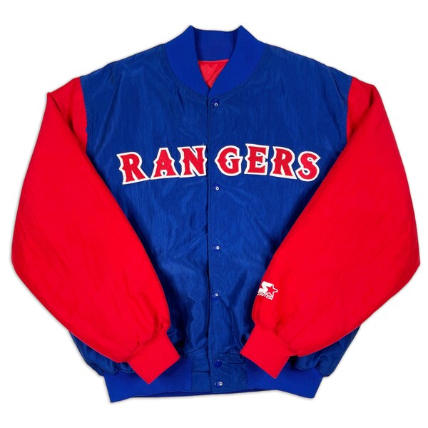 Chaqueta vintage de los Texas Rangers, colección de diamantes de los años 90, bomber de la MLB R5