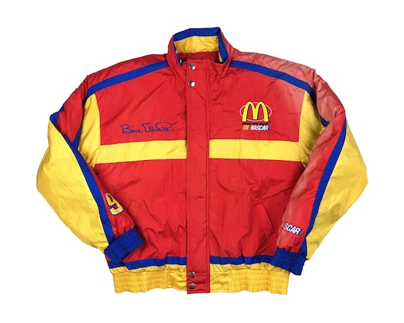 Vintage NASCAR Puffer Jacket 80s Bill Elliott McDo