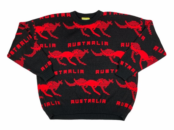Vintage Australia Sweater Kangaroo Acrylic Winter